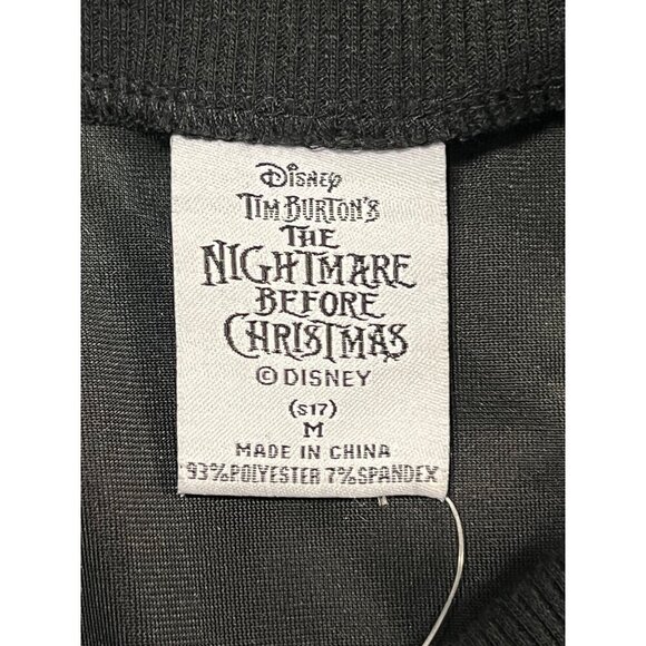 Disney Tim Burtons Nightmare Before Christmas Black Velour Jacket Medium M New - Picture 7 of 9
